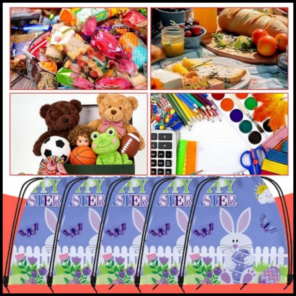 Purple Drawstring Backpack Polyester Sporty Gym T… - image 3